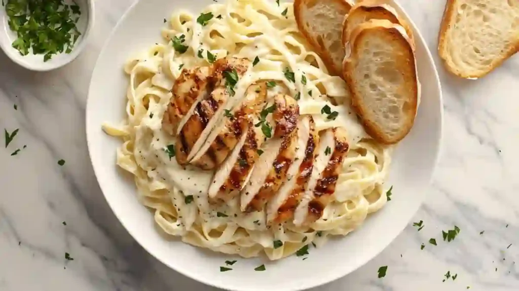 Chicken Alfredo Garlic Bread (1)