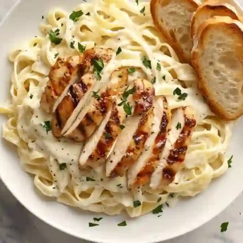 Chicken Alfredo Garlic Bread (1)