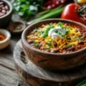 Classic chili recipe with ground beef and toppings