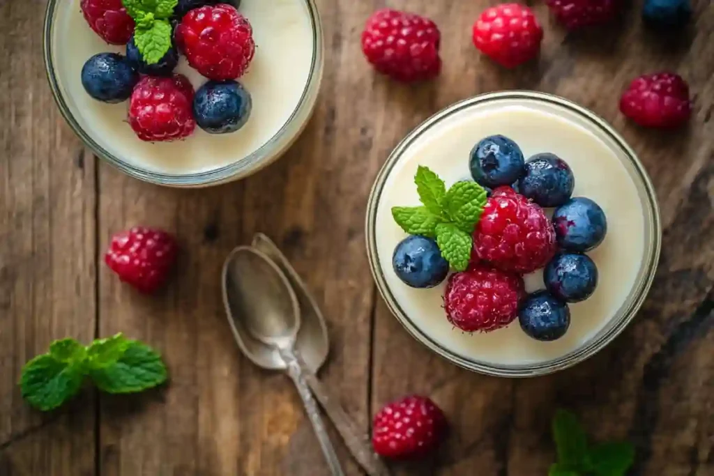 Panna cotta recipe in glassware