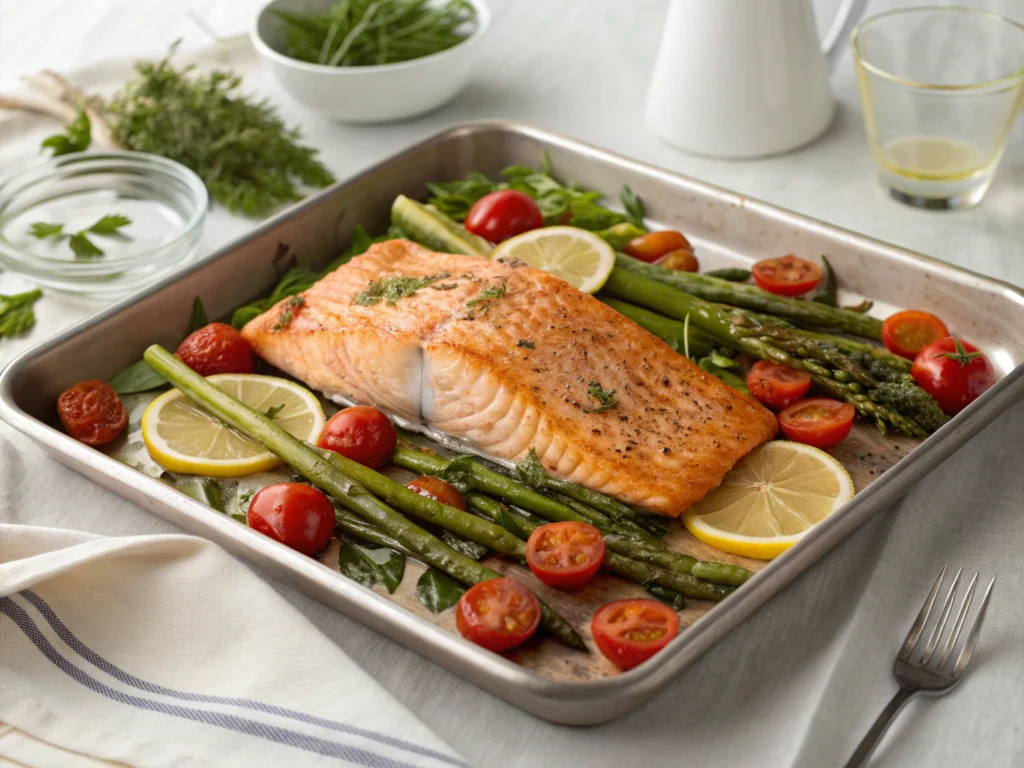 sheet-pan salmon