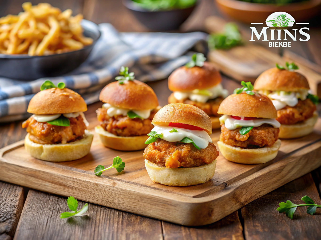 Golden, buttery chicken minis on a wire rack with dipping sauce
