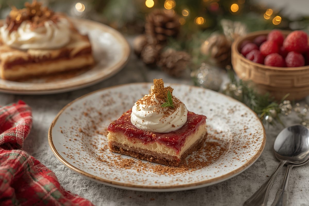 Easy holiday desserts spread on a rustic table