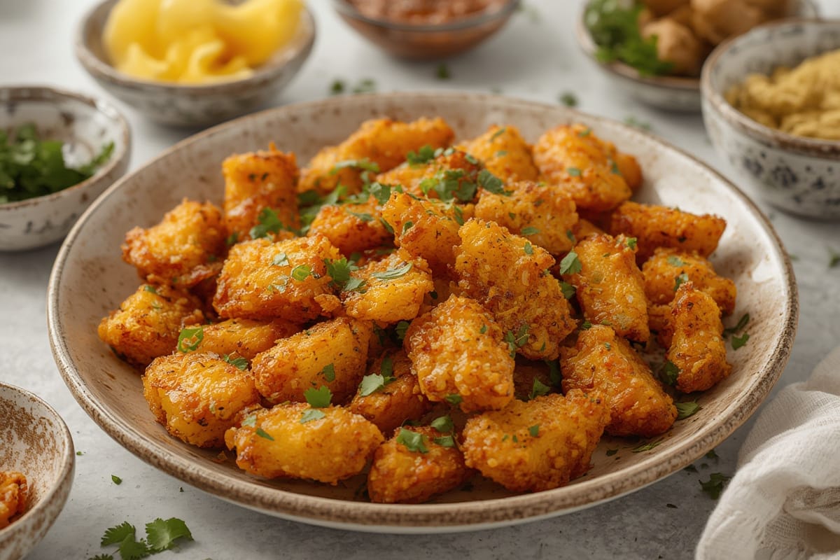 Crispy air fryer vegetables and chicken