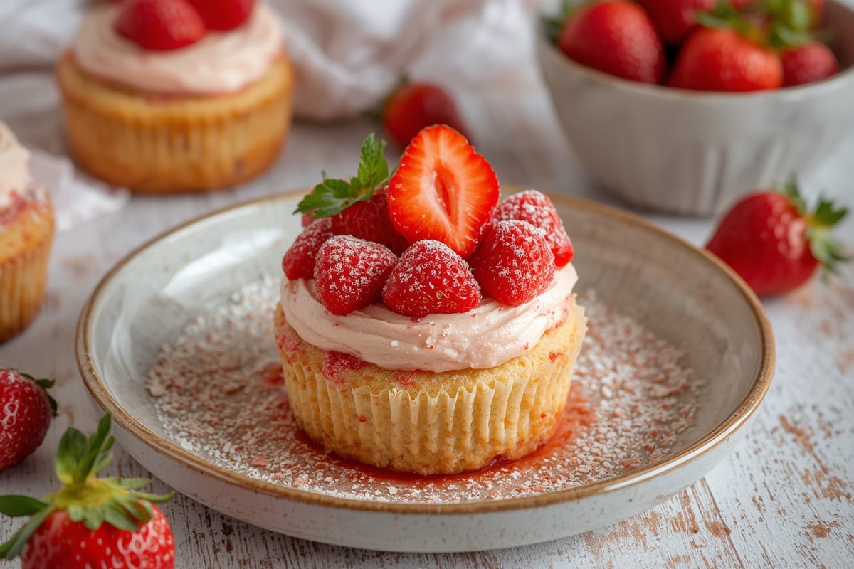 STRAWBERRY CUPCAKES